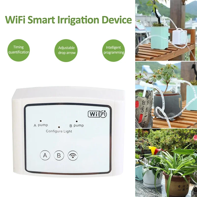 

WiFi Smart Irrigation Device Double Pump Plants Watering Kits Remote Control APP Controller Automatic Drip Irrigation Device