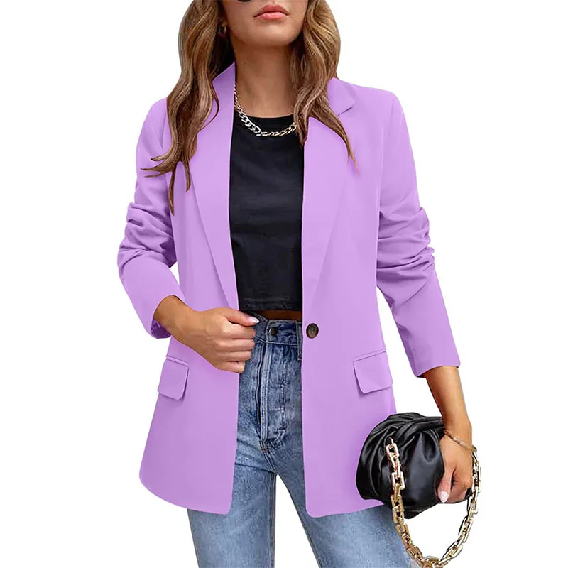 

2023 Spring Autumn Streetwear Women Suit Jacket Solid Color Blazers Coat Slim Female Casual Tops Office Clothes Lady Outerwear