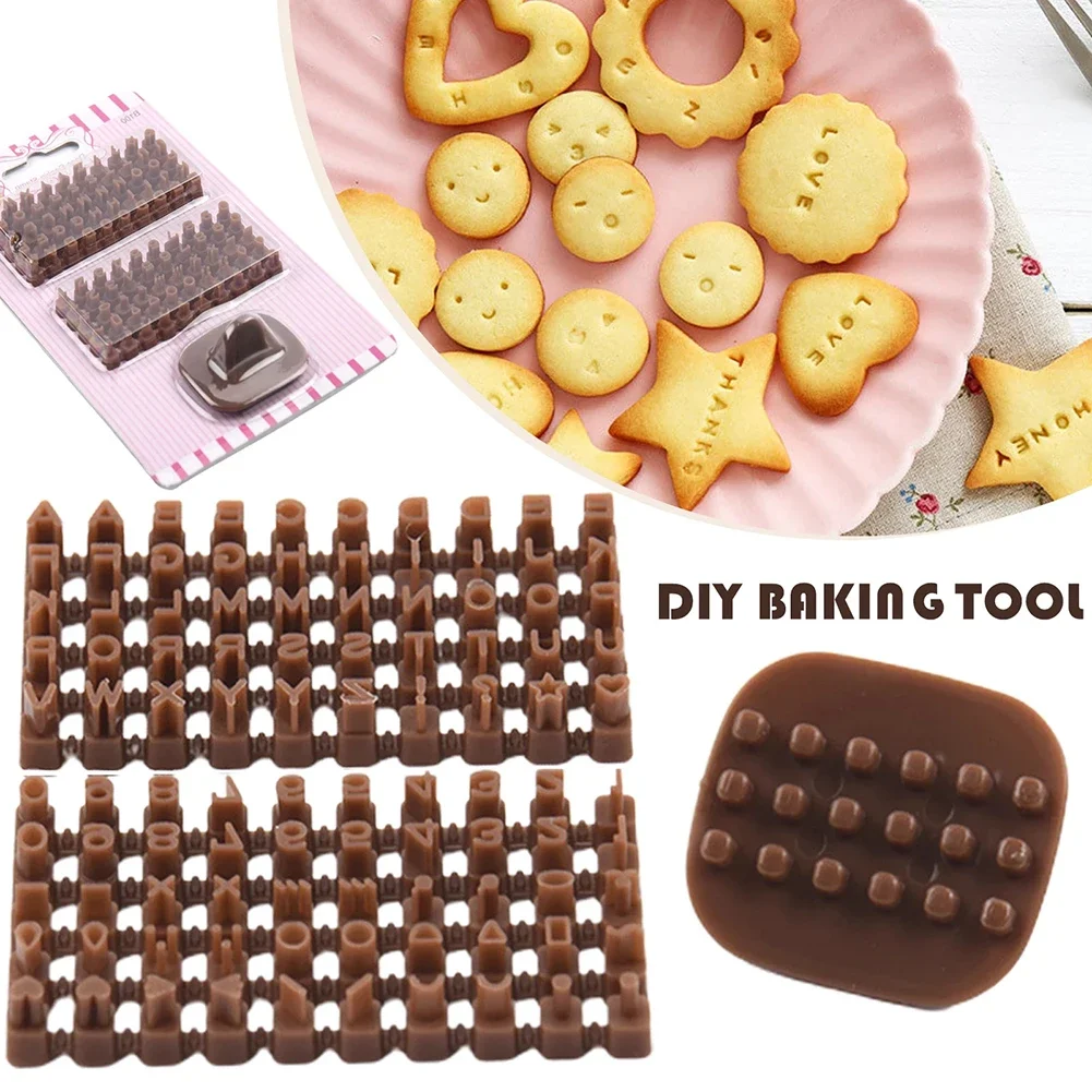 Plastic Alphabet Cookie Cutter Embossing Stamp 6.5x3.3cm Clay Letter Seal Biscuit Fondant Decorating Tool Accessory Brown