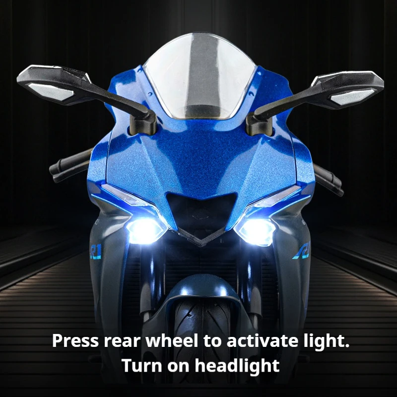For 1/9 Yamaha YZF-R1M Motorcycle Model Toy Alloy Diecast Simulation Models Motor Cycle Collection Decoration Boys Toys Gifts