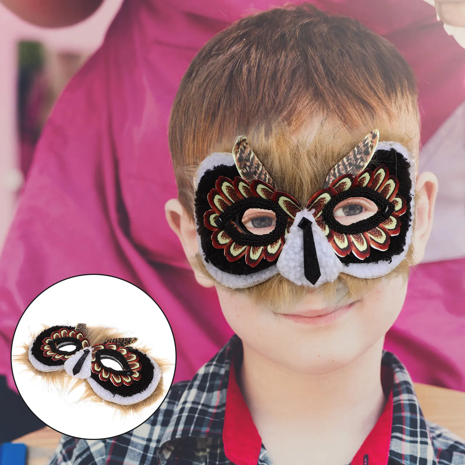 

Children Owl Mask Non-woven Fabric Party Gift Kids Animal Costume Decorative Reusable Cartoon Style Halloween Festival Prop Toy