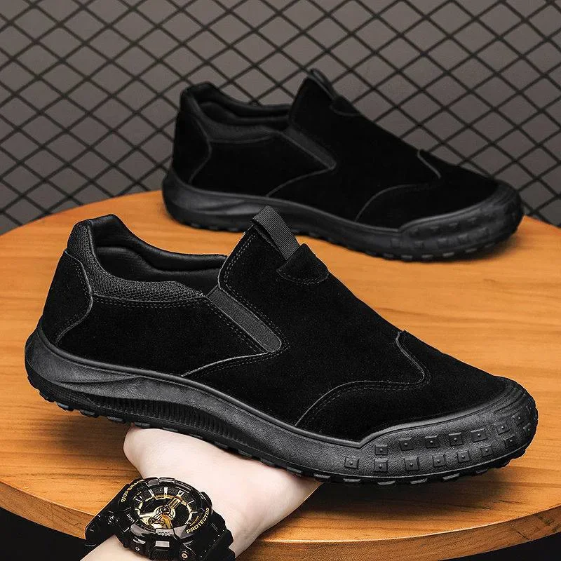 Mocasines de cuero para hombre, zapatos informales cómodos de lujo, calzado transpirable para conducir, zapatillas para caminar, otoño