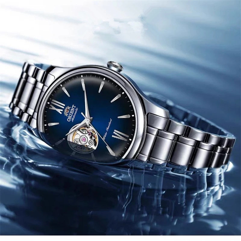 ساعة أصل جوفاء الظهر شفافة كلاسيكية ريترو أوتوماتيكية ميكانيكية للرجال RE-AG0028L10B