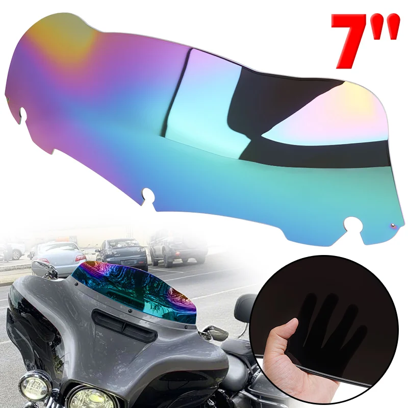

7" Motorcycle Windshield Iridium Windscreen Case For Harley Road Glide Ultra Special FLHX FLHXS FLHTKSE 14-23 Wind Deflectors