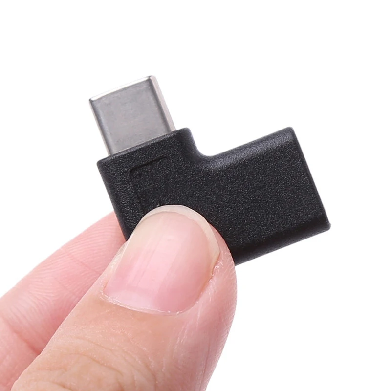 Adaptador convertidor de USB-C macho a hembra, USB 3,1, ángulo recto de 90 grados, tipo C