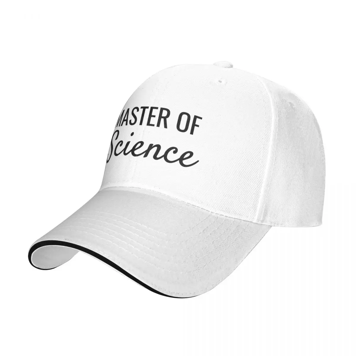 

Master of Science Block and Cursive University Text Design Baseball Cap Gentleman Hat Designer Hat Woman Men's