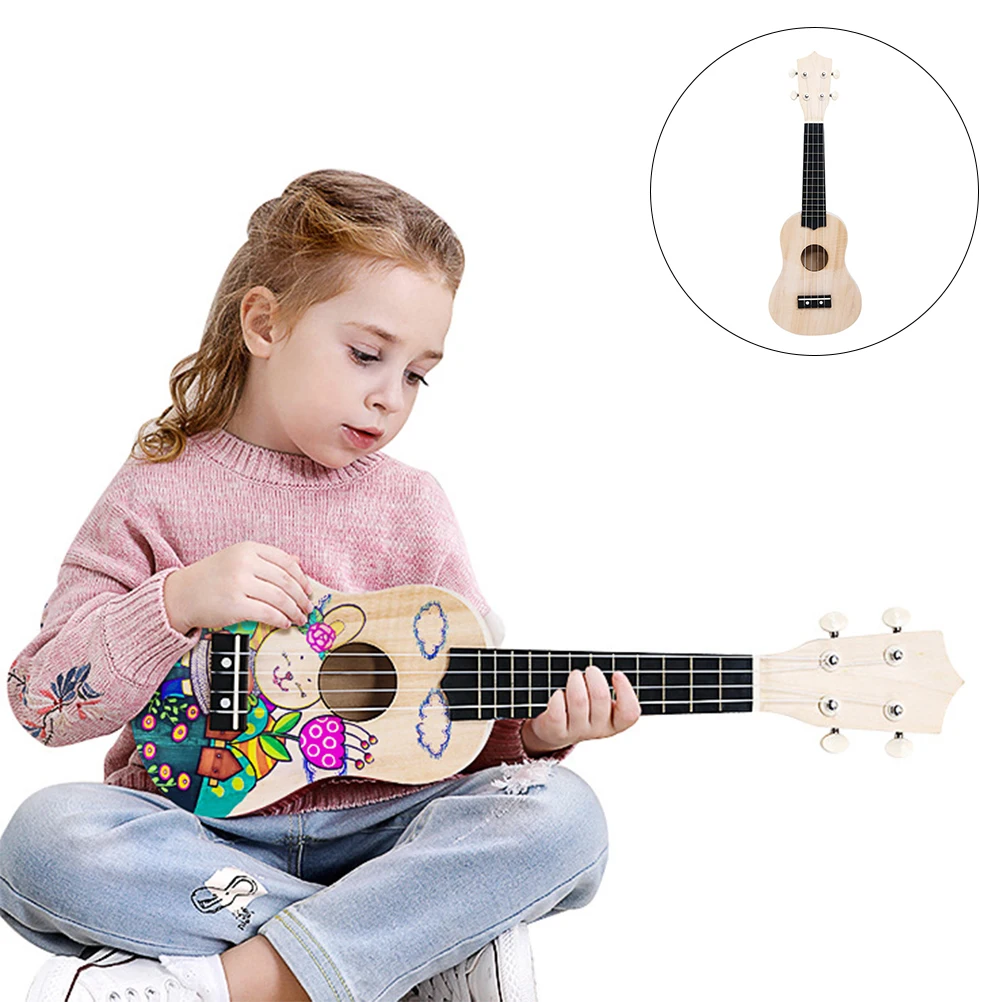 

DIY Wooden Ukulele Kit Premium Material Durable Practical Design Lightweight Portable Gift Improve Hands-on Ability