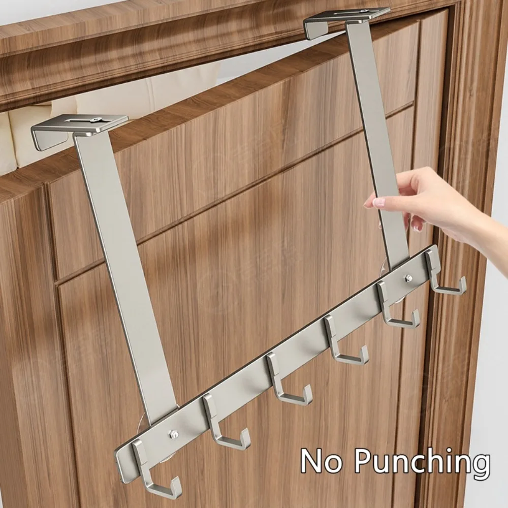5/8 HooksDurable Over The Door Hanger Hook Hanging Coat Hat Towel Rack Clothes Storage Adjustable Behind Door Hook for Bathroom