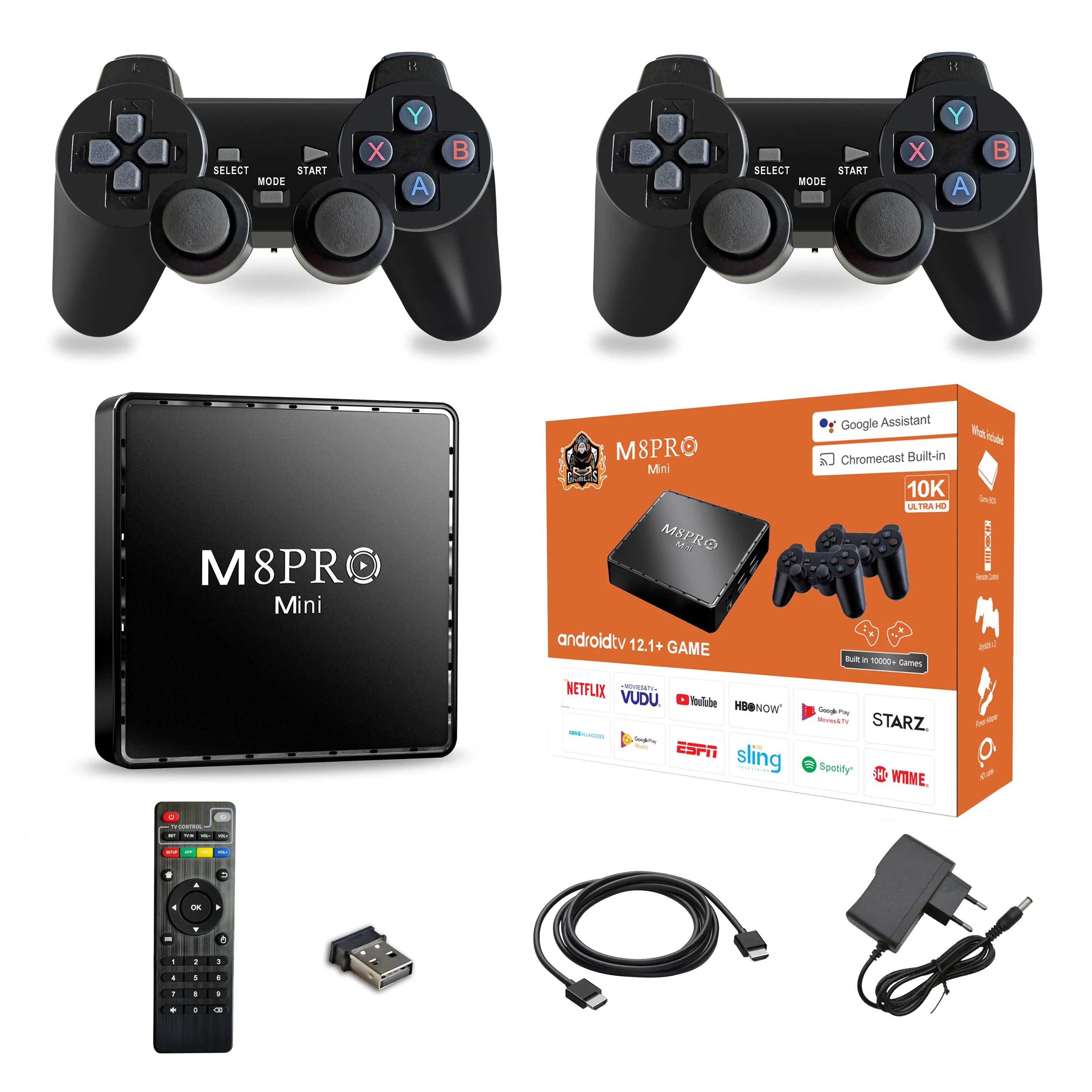 

M8PRO MINI Game Stick Dual System 8K HD Arcade PSP N64 Family TV Mini Game Machine PS2 Handle Classic X2 Games Console TV Box