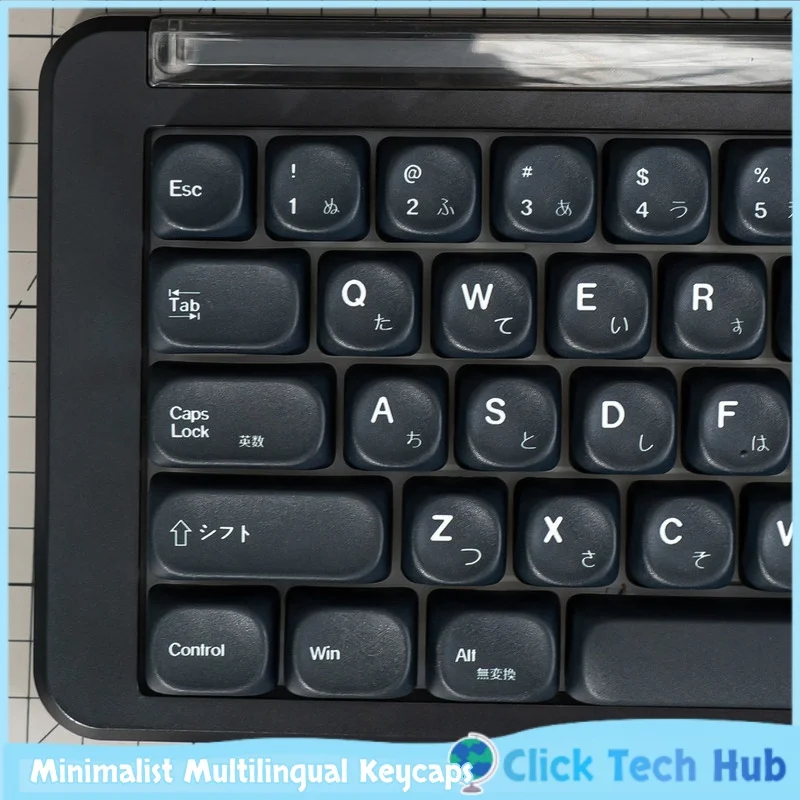 Minimalist Multilingual Keycap Spure Black Pure White Theme Keycap Japanese Russian Korean Minimalist Mechanical Keyboard Keycap
