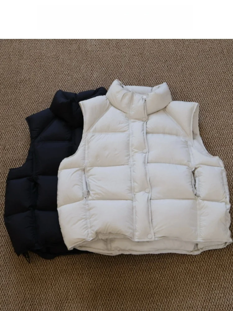 

Жилет с воротником-стойкой Thiened, женская верхняя одежда больших размеров для похудения, универсальный цвет на молнии