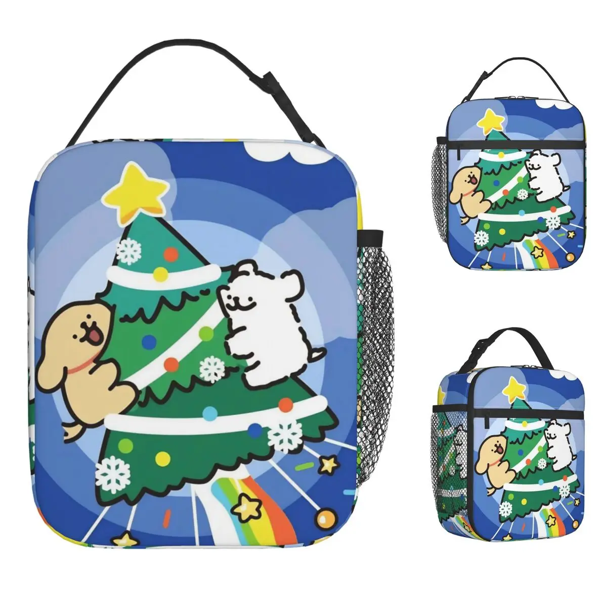 Line Dogs Lunch Bag Convenient Lunch Box Women Office Graphic Design Cooler Bag Cute Oxford Thermal Tote Handbags