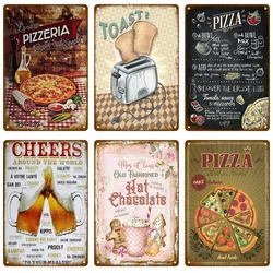 Pizza Wall Art Plate Zone Plaque Great Food Vintage Metal Sign Pub Bar Home Decoration Best Homemade Poster Tin Sign Decor Club