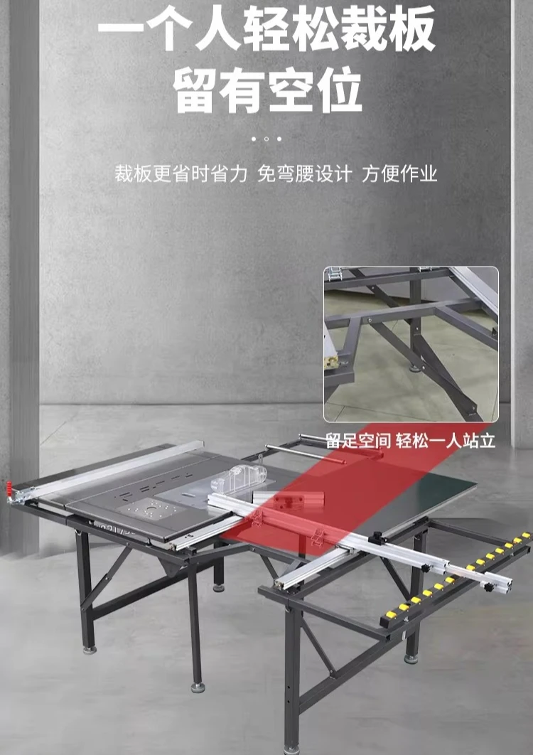 No bending saw table, woodworking precision push table saw, workbench, folding saw table