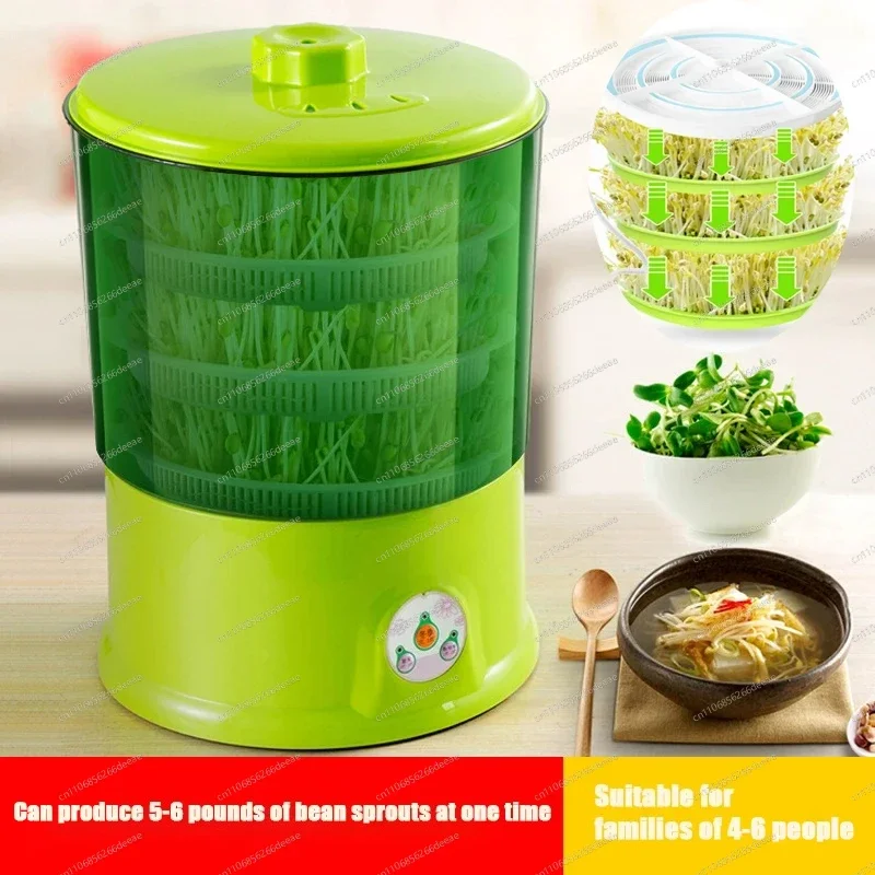 New Intelligent Bean Sprouts Maker – Automatic Electric Germinator with Thermostat Control for Home Vegetable Seeds Growth