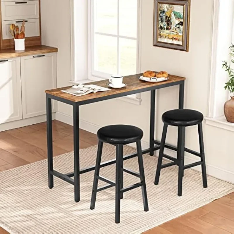 바 의자, 바 의자 2개 세트, 24인치 PU 덮개를 씌운 높이 의자, 발판이 있는 주방 아침 식사 의자,