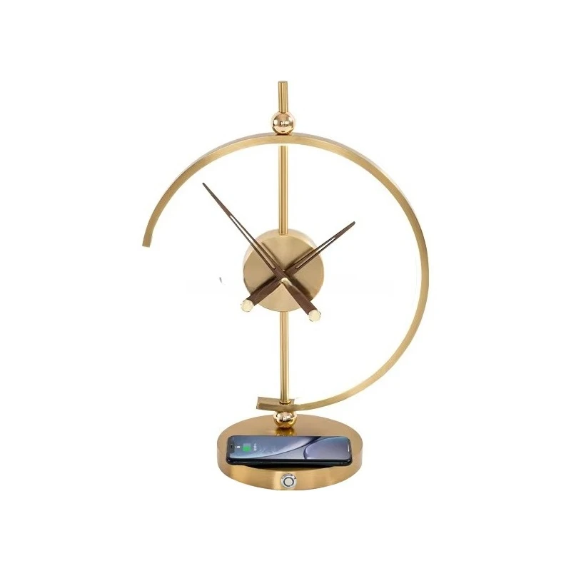 

Advanced classic style living room bedside table decoration with adjustable LED and elegant creative clock wireless charging