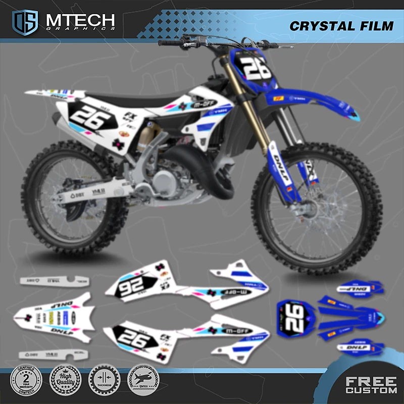 

DSMTECH Motorcycle Graphics Decals Stickers Kits For YAMAHA YZ125 YZ250 YZ 125 250 2022 2023 2024 008