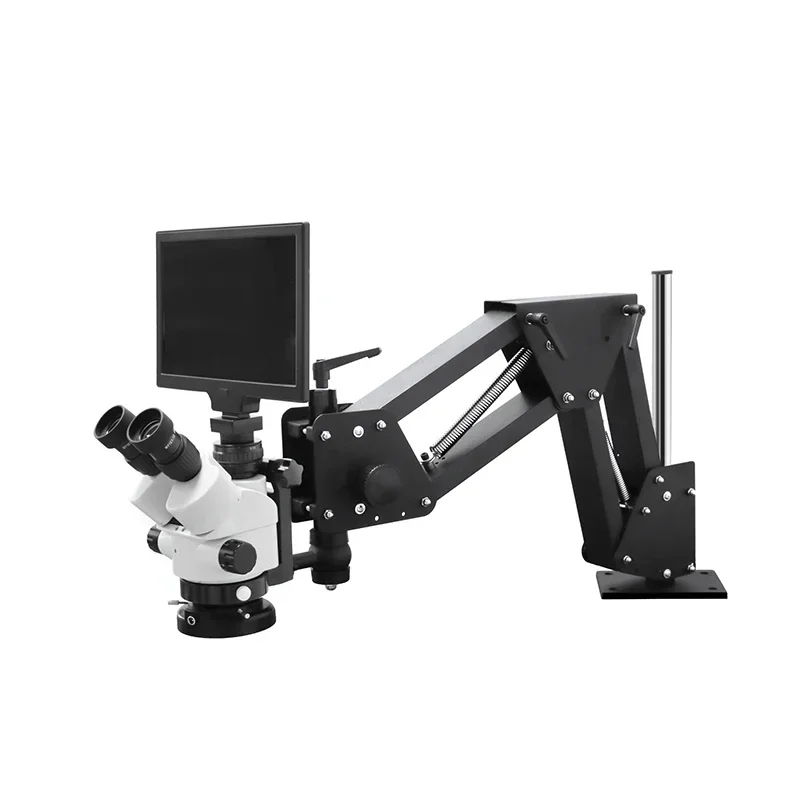 7X-90X Zoom Stereo Trinocular Microscope 10.1-Inch Screen HD Digital for Jewelry Engraving LK-MS01B