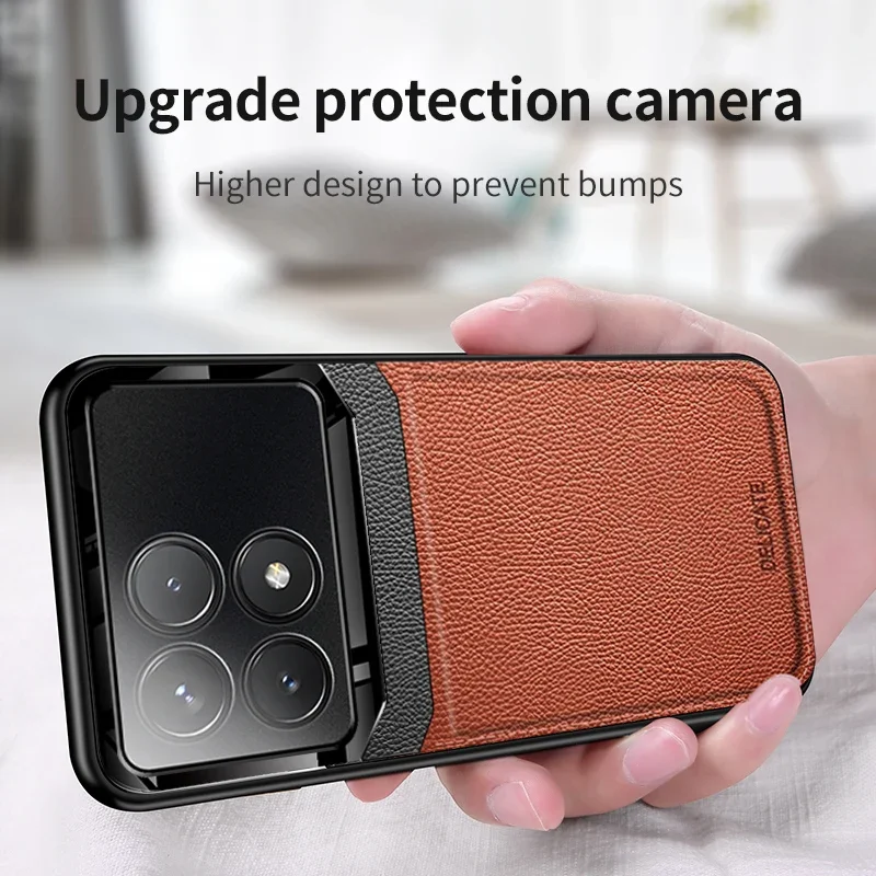 Leather Case for Redmi Turbo 4 Note 14 13 K70 Ultra K60 K50 Pro Xiaomi Poco M6 Pro X6 X5 Camera Full Protector Shockproof Cover - view 6