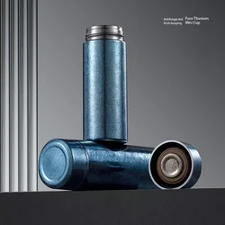 300ml titanium alloy thermos for portable camping insulated mini water bottle with Lid Portable Sports Bottle