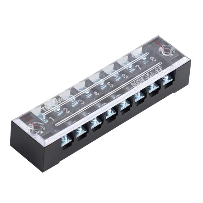 

652F 3/4/5/6/8 Position Terminals Block Wire Connector Fixed Wiring Board Cable Barrier Block Terminals Strips Double Row