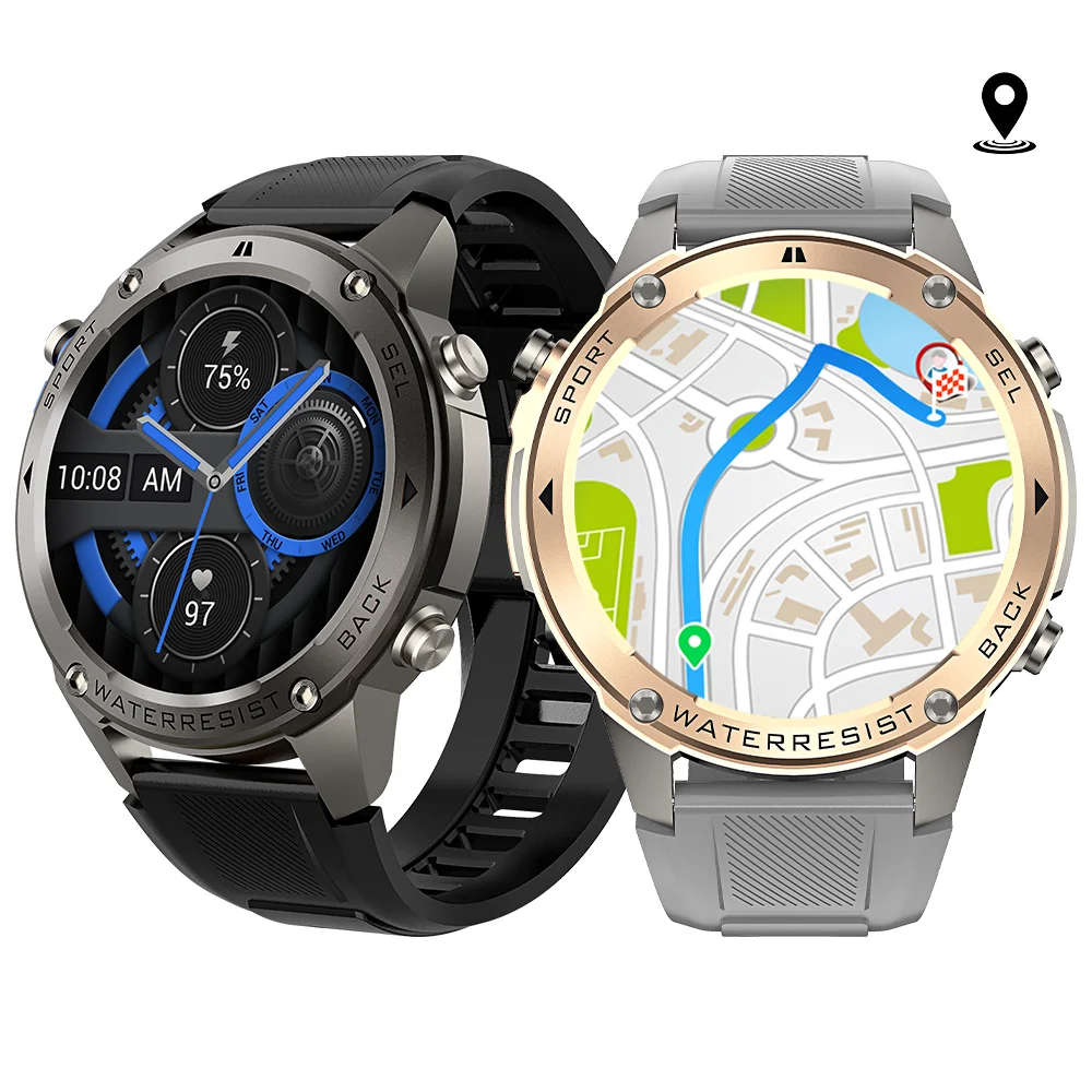 

2025 GPS Smart Watch DM56 Compass Altitude Screen Waterproof Men Sport Fitness 500mAh Smartwatch