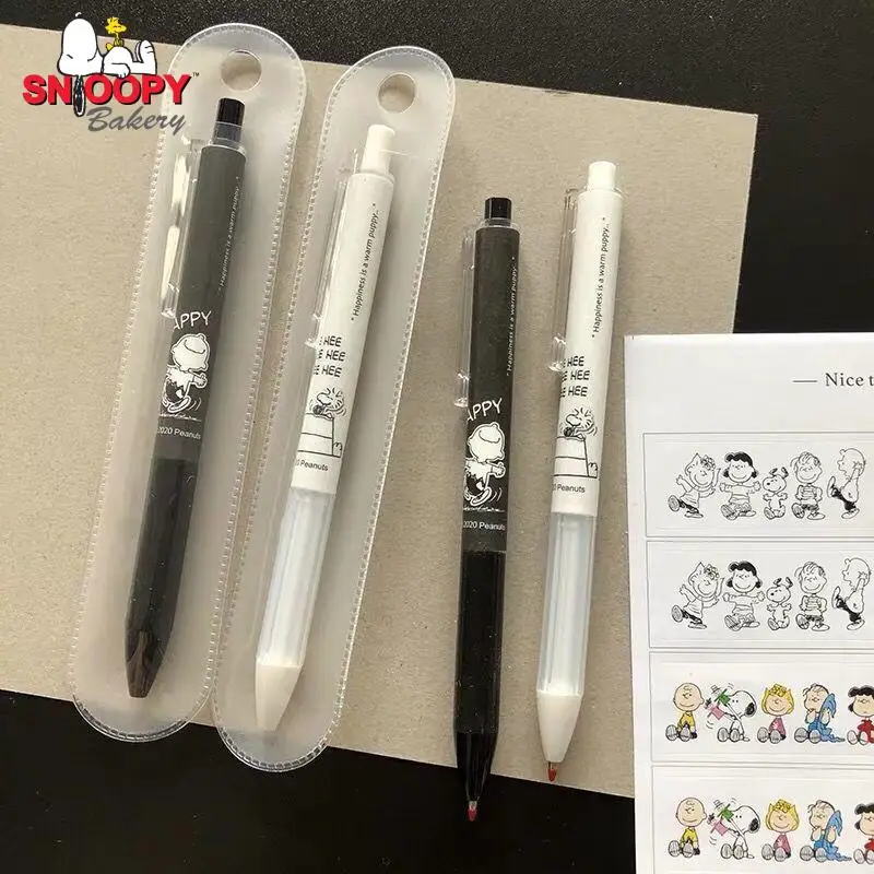 0.5Mm Snoopy Fountain Pen Black Kawaii Student Exam Office Write Child Press Paint Tool Study Supplies Boy Portable Cartoon Gift