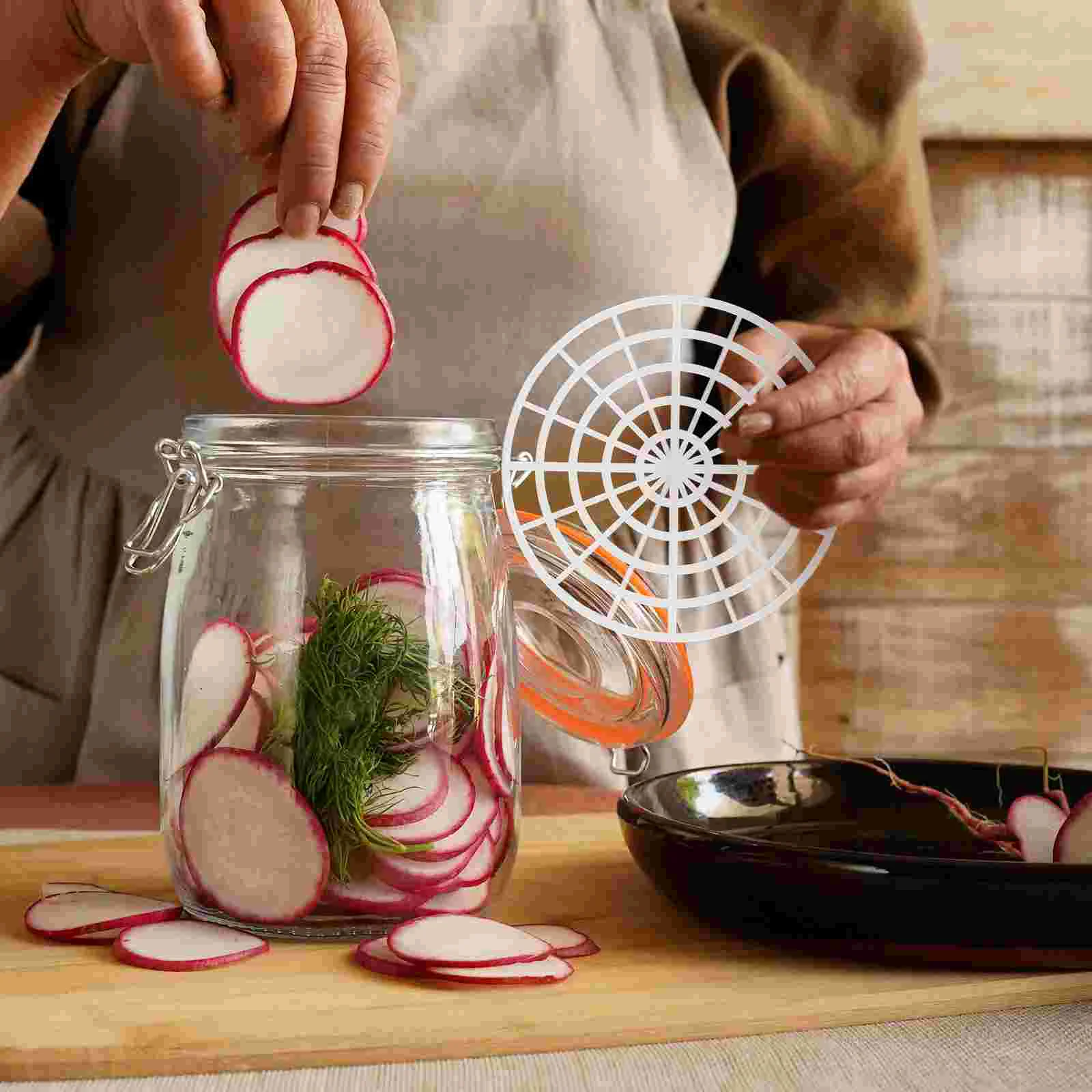 5pcs Pickle Jar Press Plate Kimchi Jar Pressure Fermentating Weight Mason Jar Fermentation Kit For Vegetables Canning Supplies