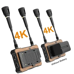 4K Wireless HDMI Transmitter and Receiver Extender 1x4 Display Share Support UVC Video Capture Battery for Camera Live Streaming