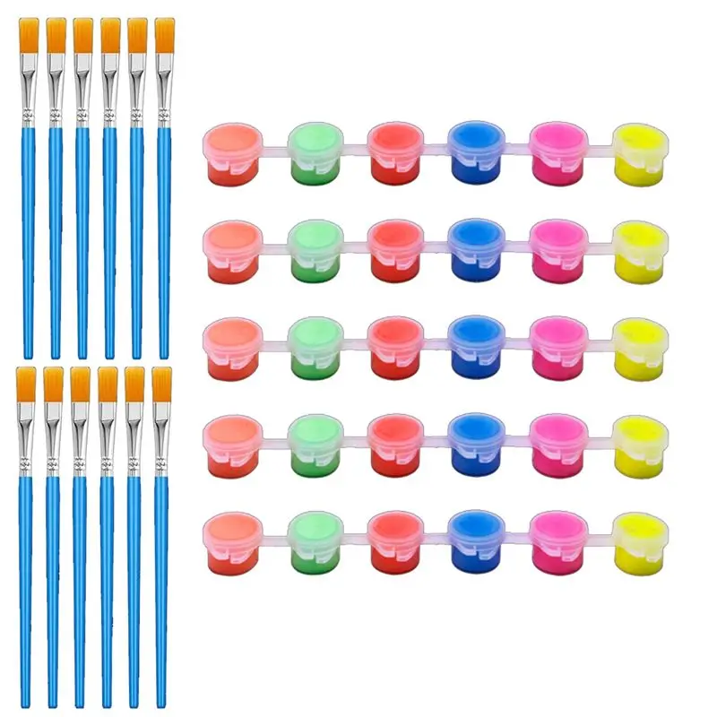 

Набор A84E-6: светящаяся в темноте краска с кистями, 6,7 x 0,8 x 0,8 дюйма, яркие цвета, акриловые краски, светящаяся краска, проста в использовании