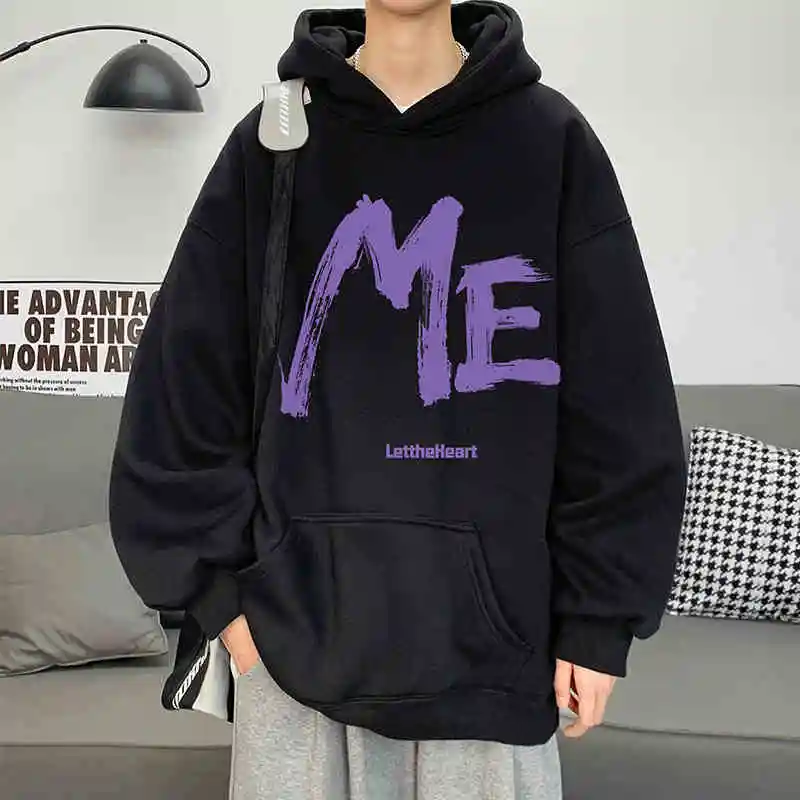 

Long Sleeved Hooded Sweater Men's 2024 New Spring and Autumn Youth Ruffian Handsome Jacket Loose Trendy Brand Men's Clothing