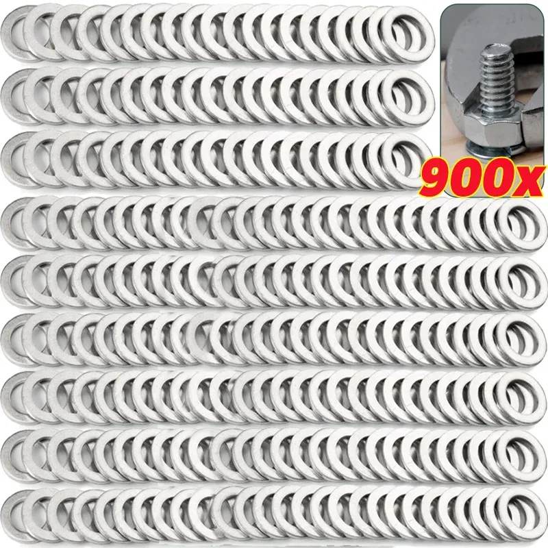 

900pcs Stainless Steel Washers Metal O Ring Fasteners Gasket Assortment Kits M2 M2.5 M3 M4 M5 M6 M8 M10 M12 Flat Washer Fastener