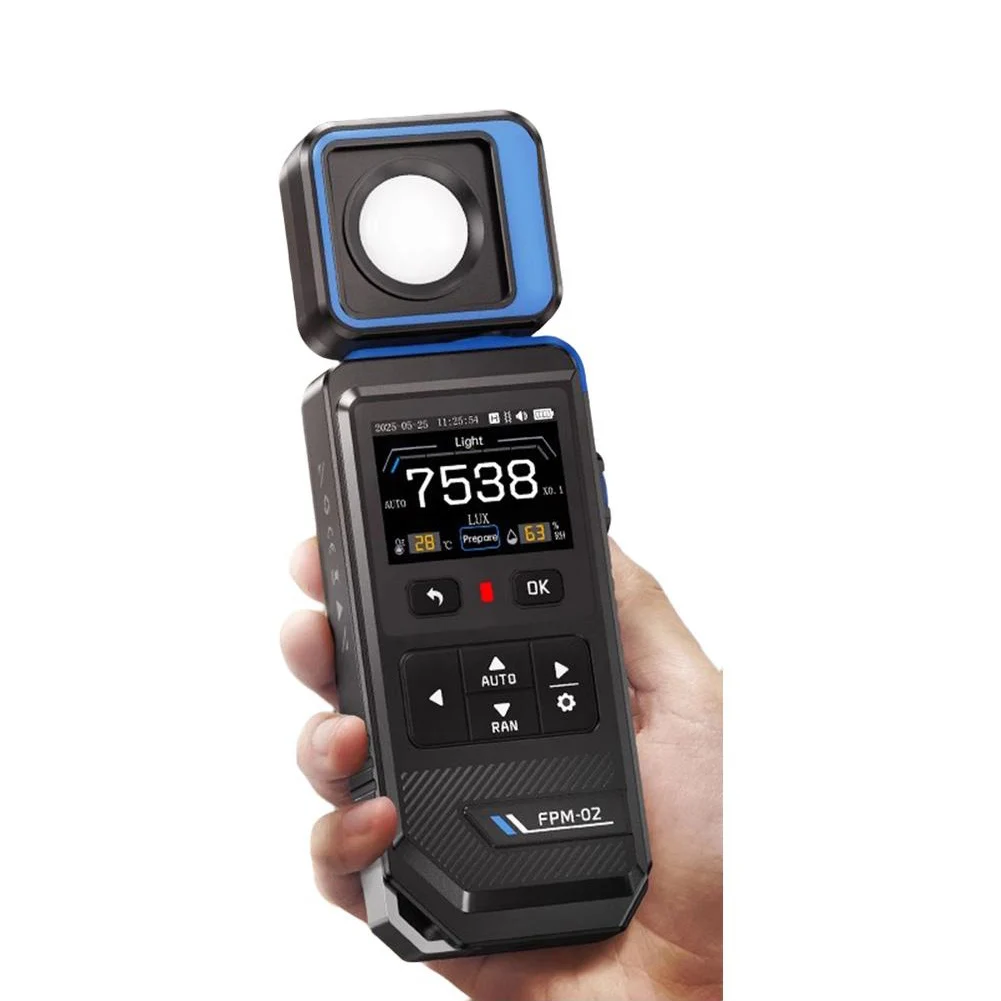 FPM02 مقياس لوكس LED الرقمي 99900 لوكس لقياس الإضاءة مع استشعار الضوء المتقدم ودقة مستقرة