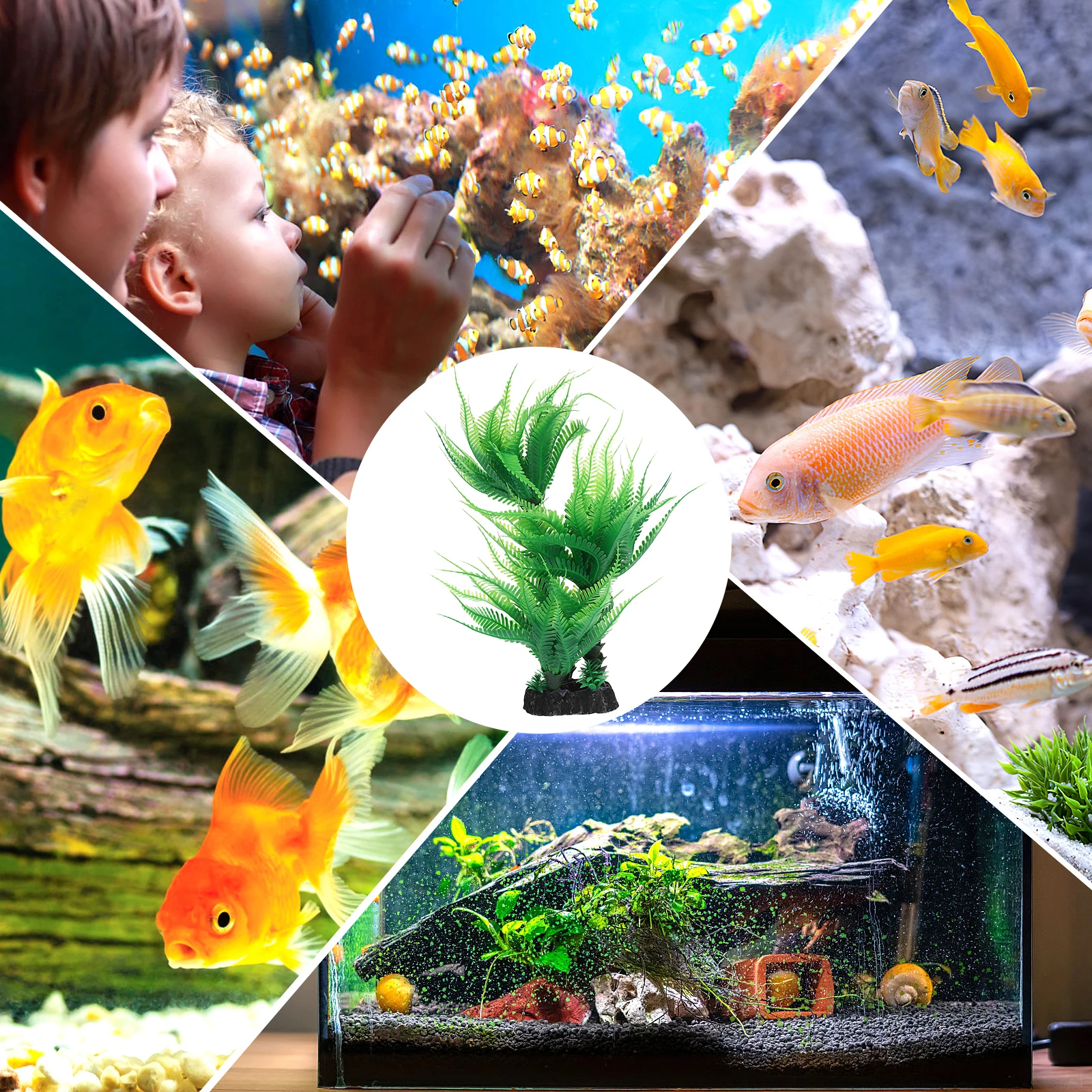 

Aquarium Decorations Ornaments: Lifelike Plastic Aquatic Plants Simulation Water Plants Landscape Design for Fish Tank Reptile