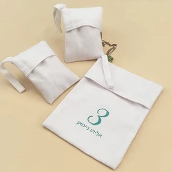 Canvas Envelope Gift Bags 10x15cm13x18cm 15x20cm(6x8in) pouch logo Bracelet Jewelry Packaging rope bags Cotton Flip Sack