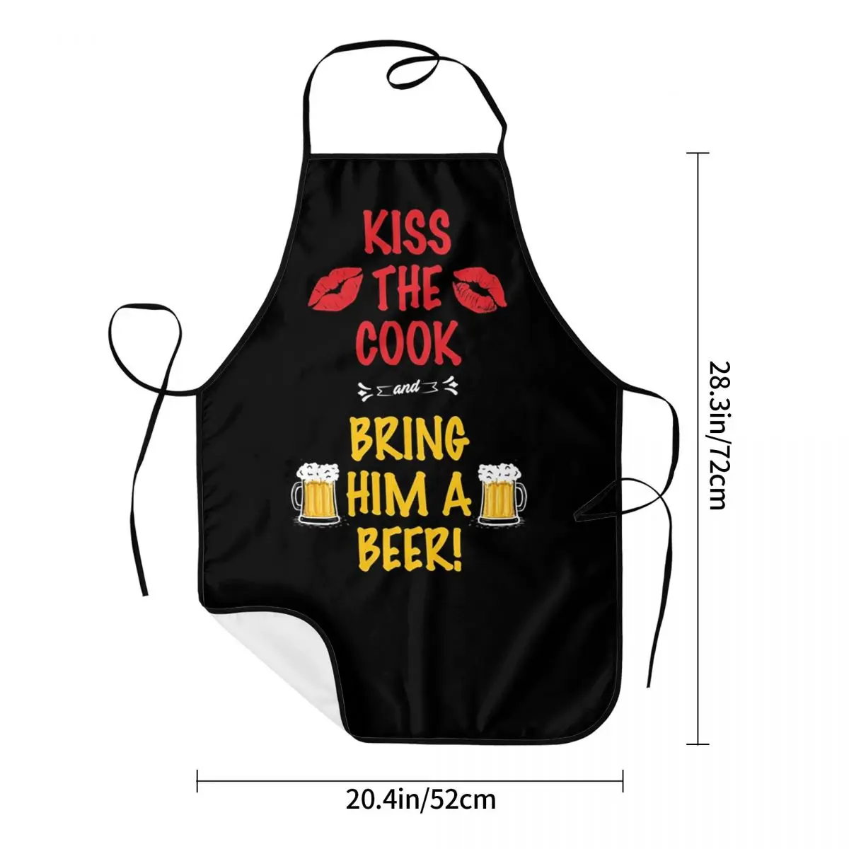 Funny Kiss The Cook And Bring Him A Beer Bib Aprons Women Men Unisex Kitchen Chef Tablier Cuisine for Cooking Baking Gardening