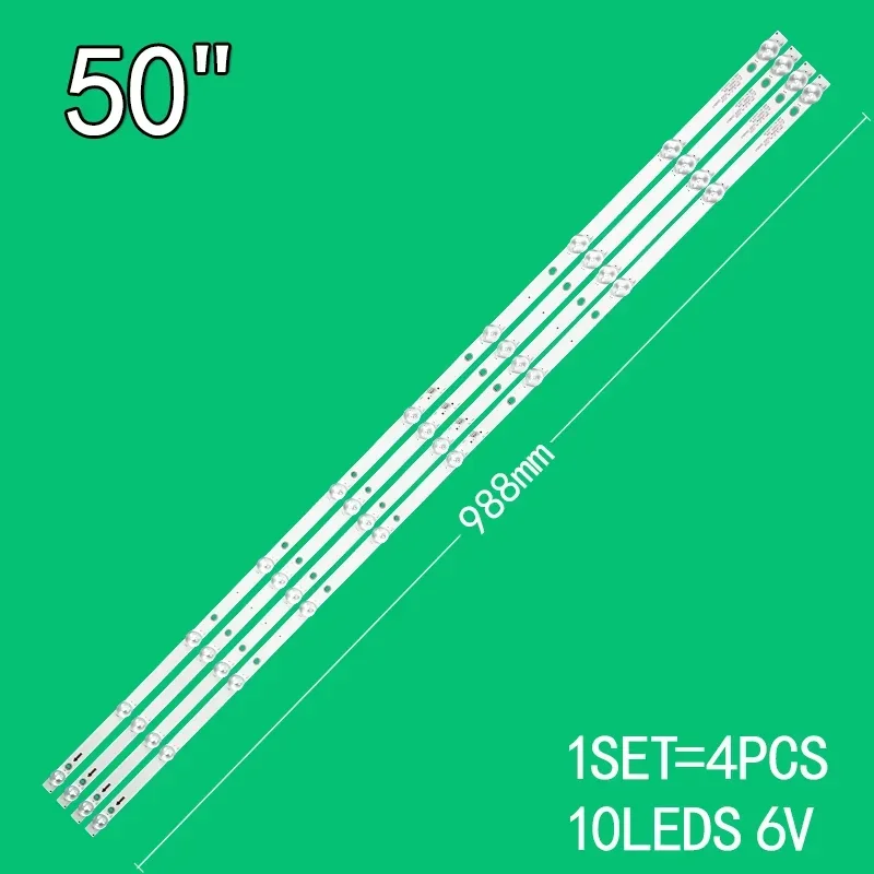 Faixa de luz LED para 50 "TV, R72-50D04-029, JS-D-JP50DM-102ED (00804), 988141T.30066.4P, 988mm