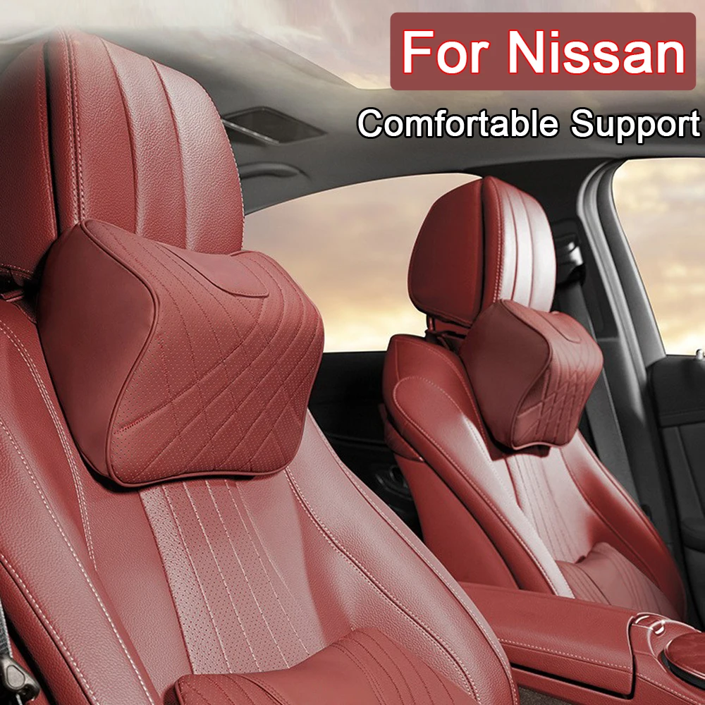 Almohada para el cuello del coche, reposacabezas de asiento de algodón con memoria, soporte de viaje para Nissan Qashqai Xtrail Micra K12 Note Patrol, accesorios para el coche, nuevo