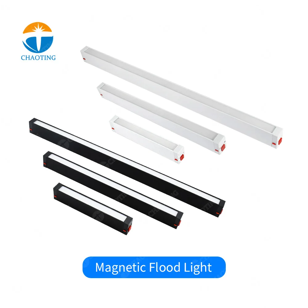 

AC 100-265V Indoor Magnetic LED Flood Lighting Lamp Surface Recessed Hanging Ceil Smart Dimmable CCT 18W LED Linear Floodlights