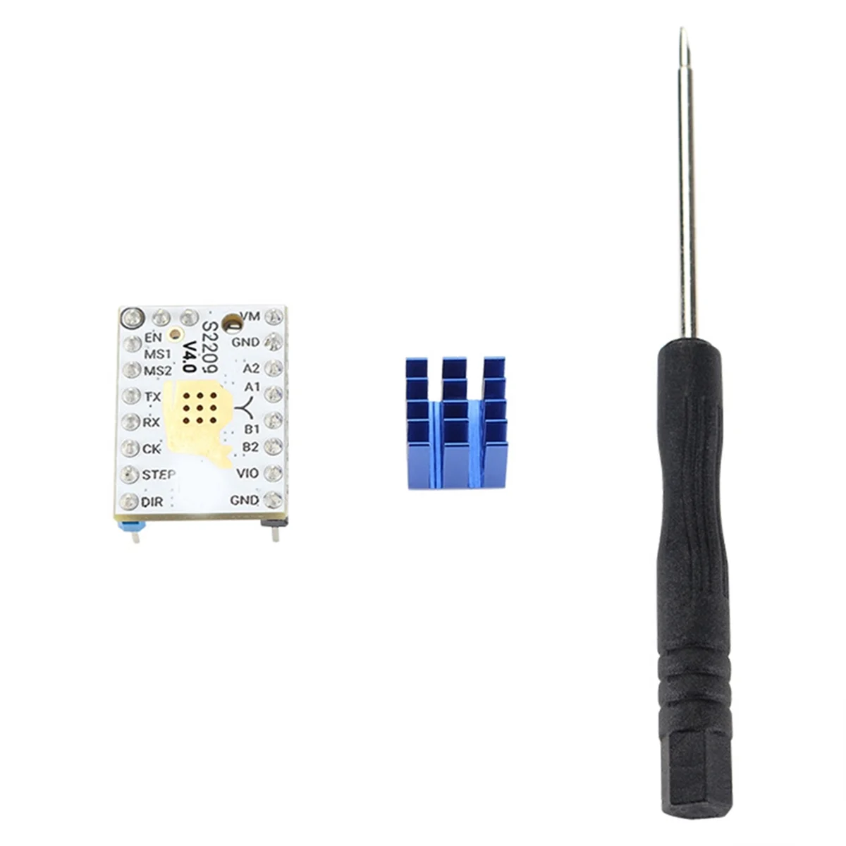 DQ2G TMC2209 V4.0 Driver motore passo-passo Funzionamento silenzioso per stampanti 3D, 5,5-28 V 2,8 A con dissipatore di calore, micropasti migliorati