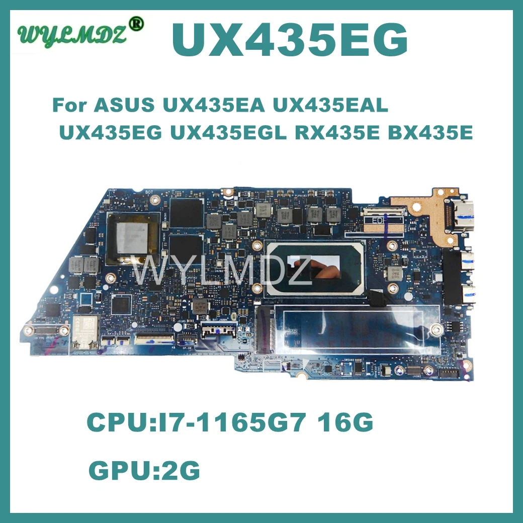 UX435EG Carte Mère Pour ASUS UX435EA UX435EAL UX435EG UX435EGL jas435E BX435E Ordinateur Portable Carte Mère i7-1165G7 16 Go CPU 100% Testé OK