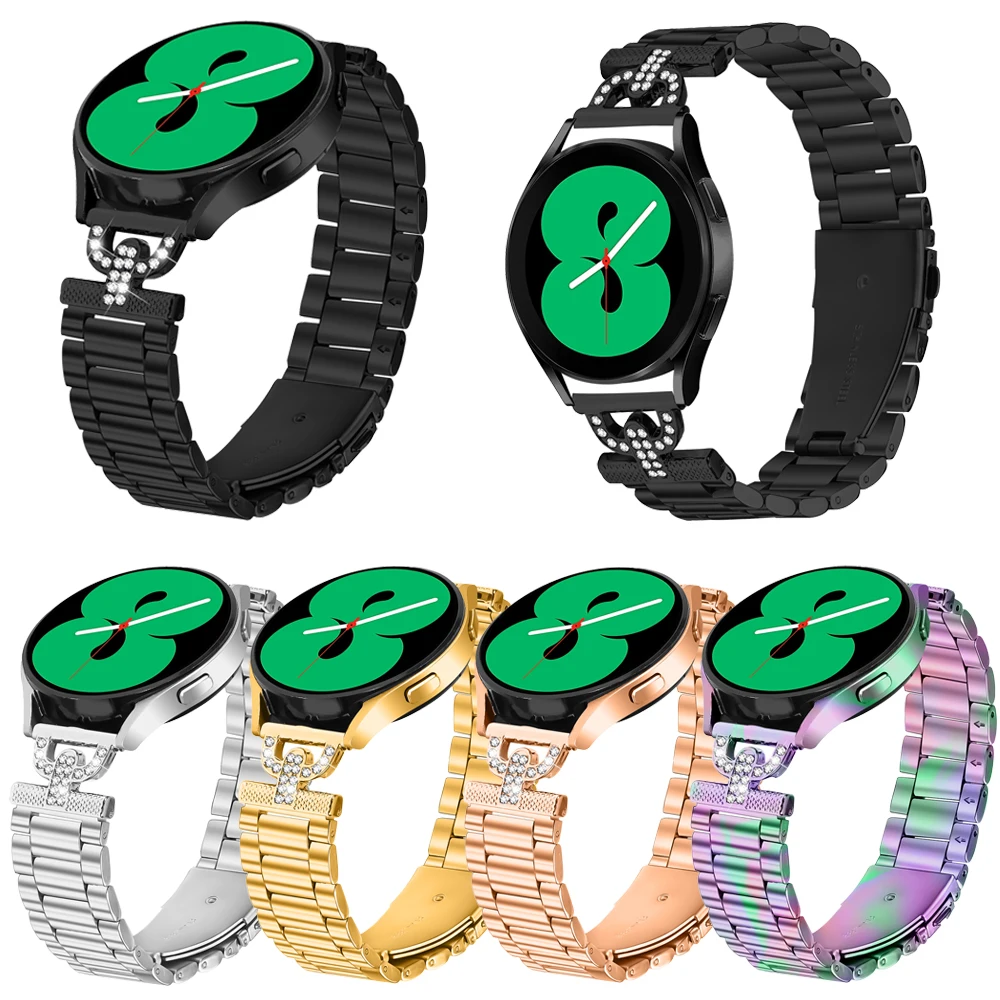 20 مللي متر حزام من الفولاذ المقاوم للصدأ لساعة سامسونج جالاكسي 6/5/4/أكتيف 2/5 برو 45 مللي متر 40 مللي متر 44 مللي متر/ساعة 6 4 كلاسيكية/ساعة 3 41 مللي متر حزام #1