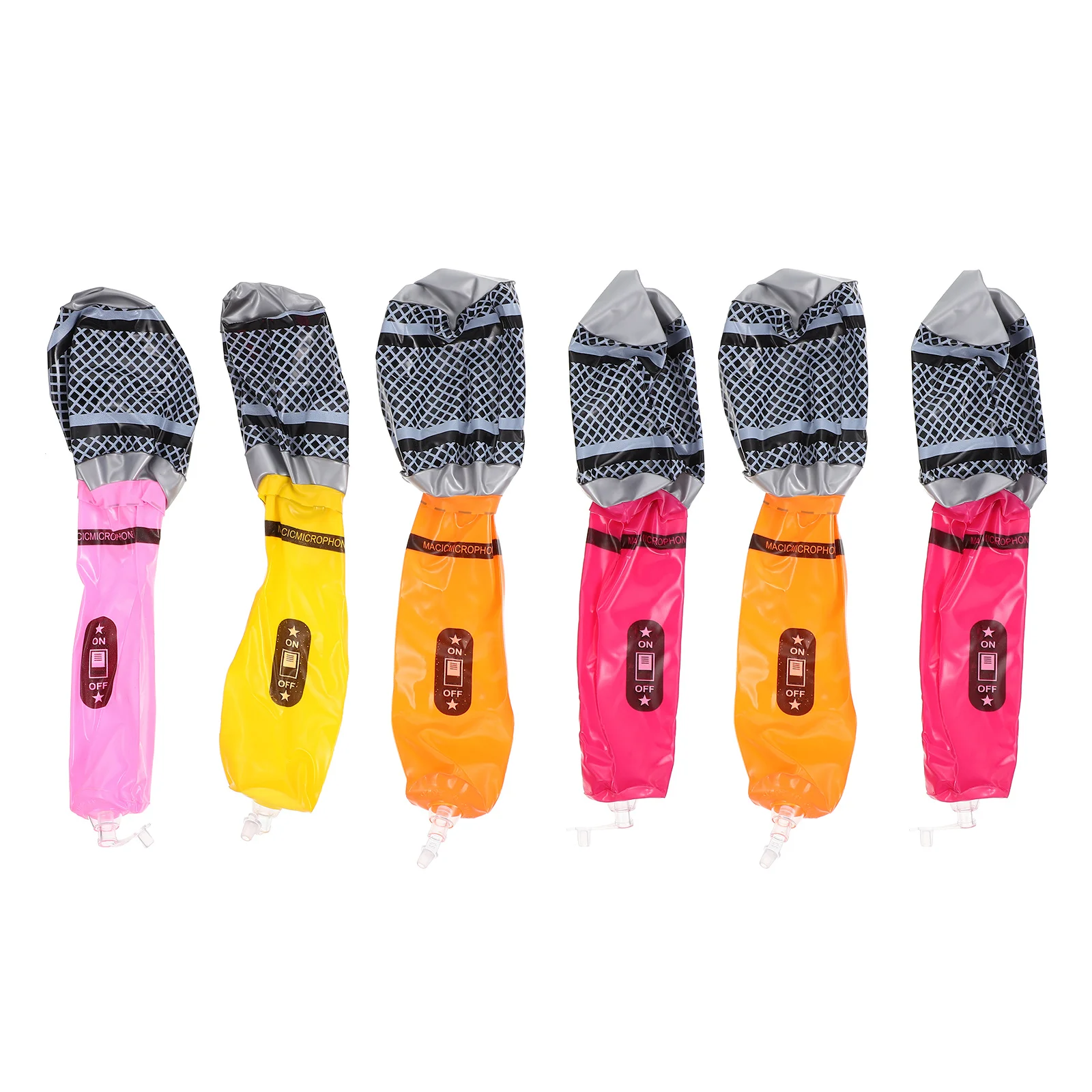 

6Pcs Inflatable Microphone Props Funny Interactive Accessories for Kids Pool Birthday Celebration Inflatable Microphones