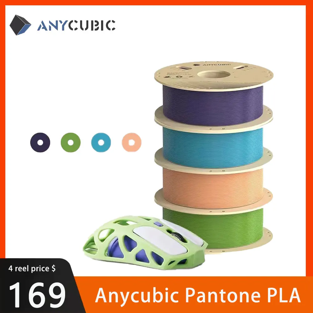 

ANYCUBIC 3D Printer Pantone Filament PLA 1.75mm 4kg/Roll Plastic Rubber Co-Created Material For FDM 3D Printer K3 Combo