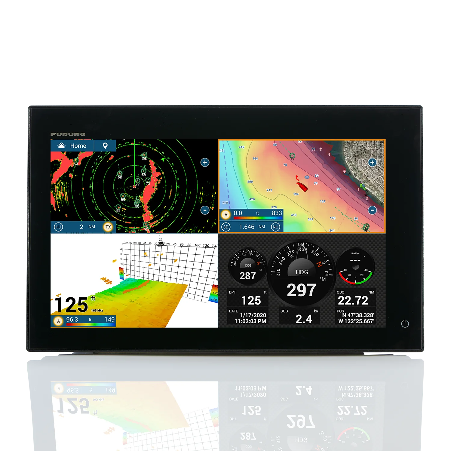 Original New TZT16F Chart Plotter All-Glass IPS Display