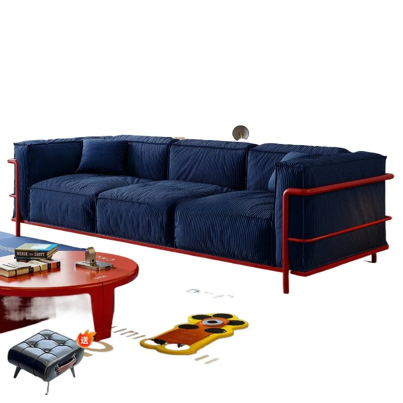 Corduroy Corbusier 3 sofa, small detachable and washable fabric sofa in the living room