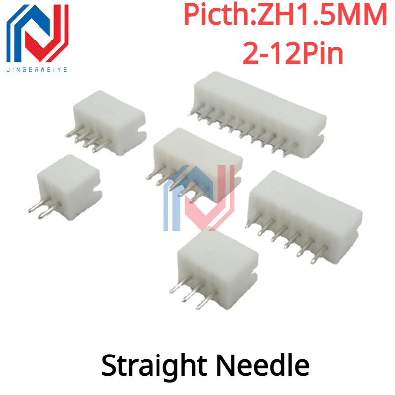 

50Pcs/lot Picth 1.5mm Straight Needle Zh1.5mm Spacing Straight Leg Socket 2p/3p/4p/5p/6p/7p/8p/9p/10p-12p Connector Socket