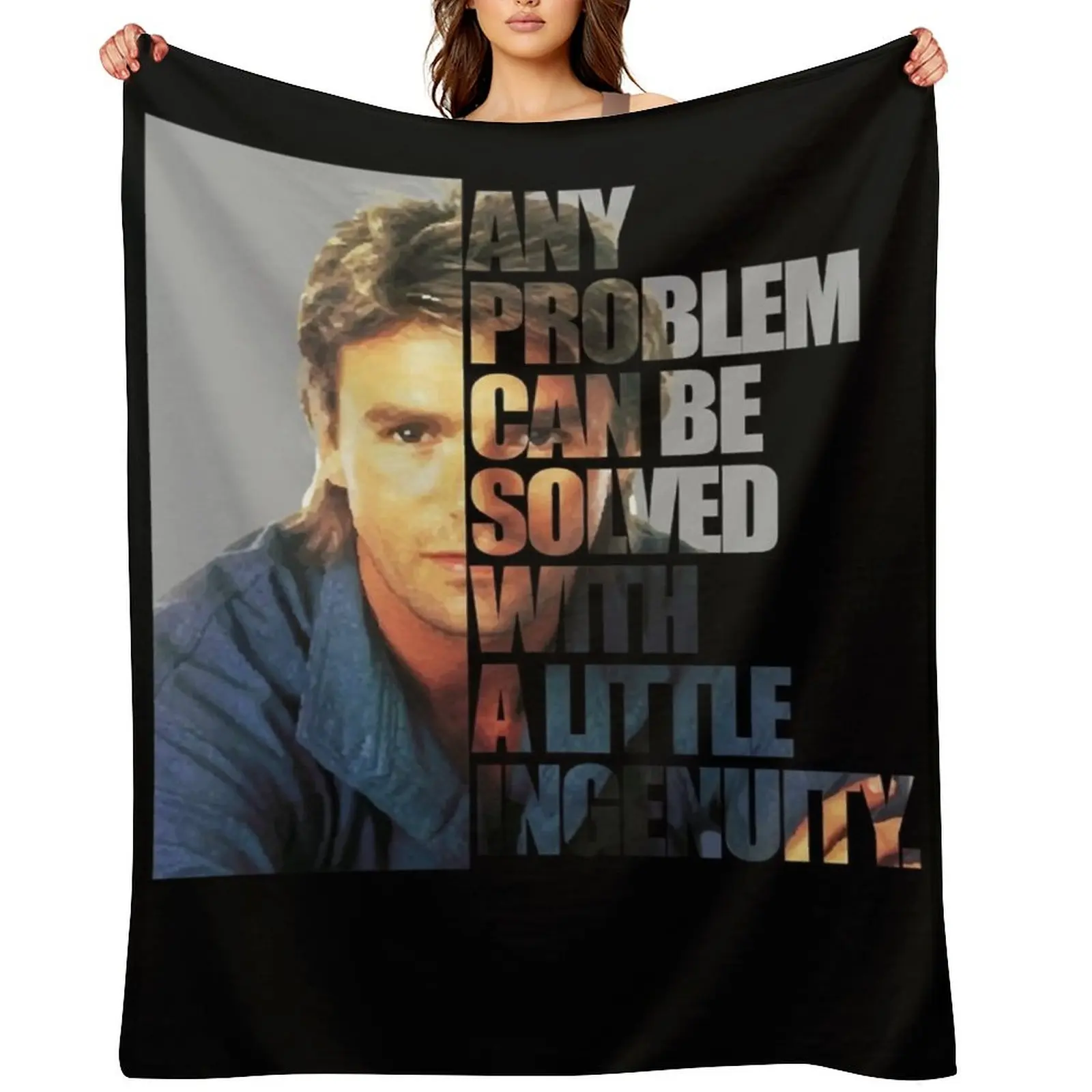 

Lover Gifts Macgyver Said Any Problem Gift For Fan Throw Blanket Soft Beds Blankets For Bed Hairy manga Blankets