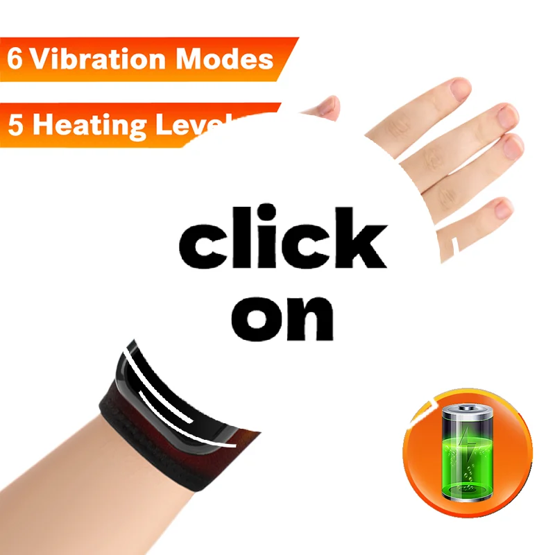 

Cordless Wrist Hand Heating Pad Massage For Pain Relief, Rechargeable Heated Wrist Brace For Carpal Tunnel